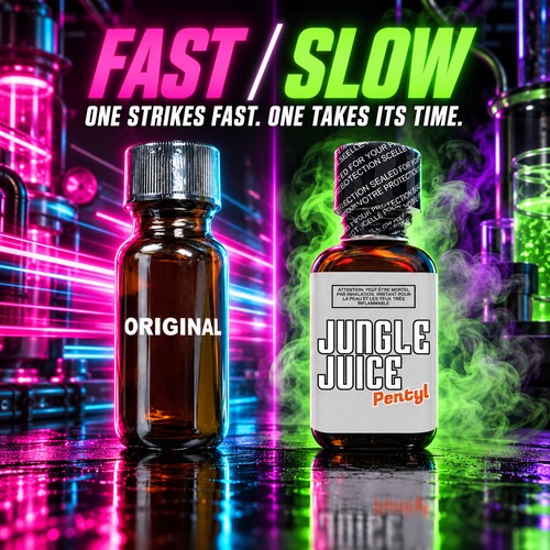 FAST / SLOW neon campaign image — one strikes fast, one takes its time