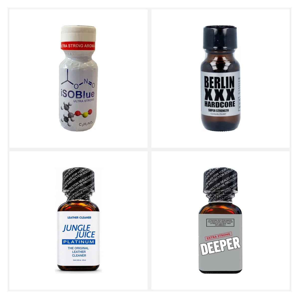 Hardcore Depth clean four-product grid — one bottle of each included product