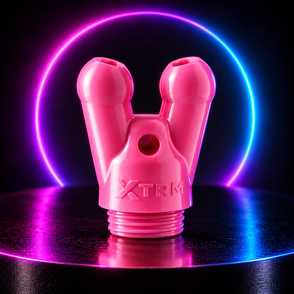 XTRM Double SNFFR Small pink cap in HuffSluts neon laboratory styling
