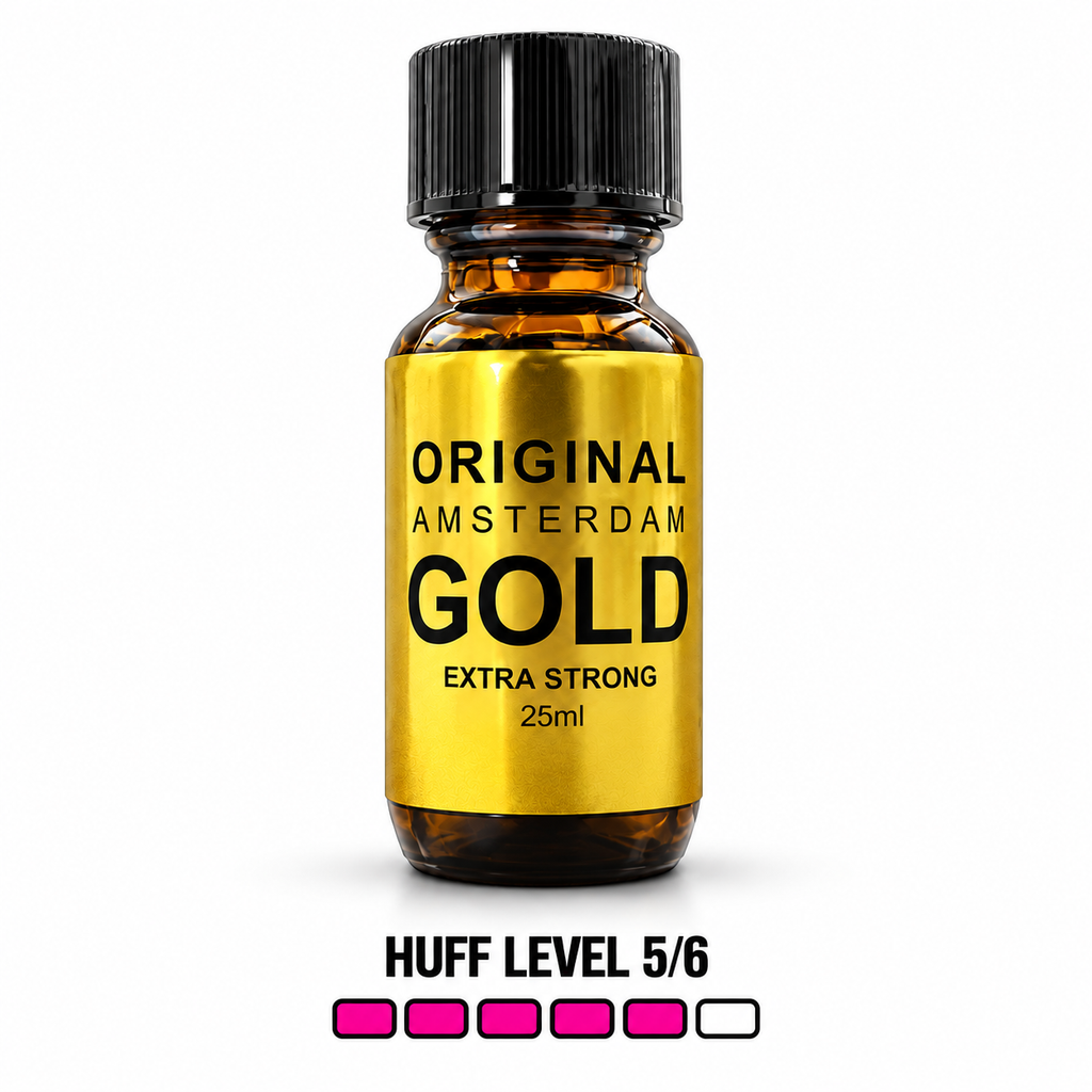 Original Amsterdam Gold 25 ml clean product image with uniform Huff Level 5 of 6 graphic