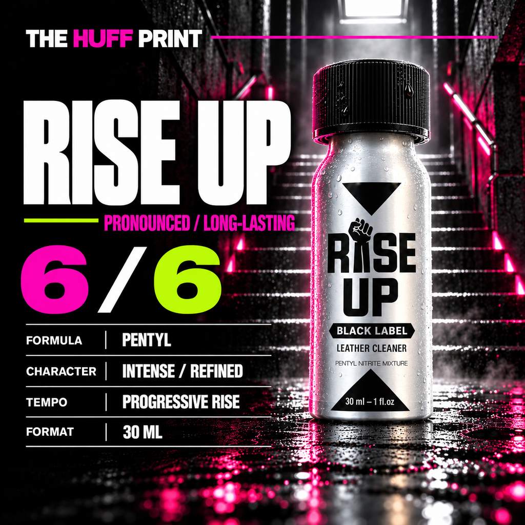 Rise Up Black Label 30 ml HuffPrint — pentyl, pronounced and long-lasting, Huff Level 6 of 6