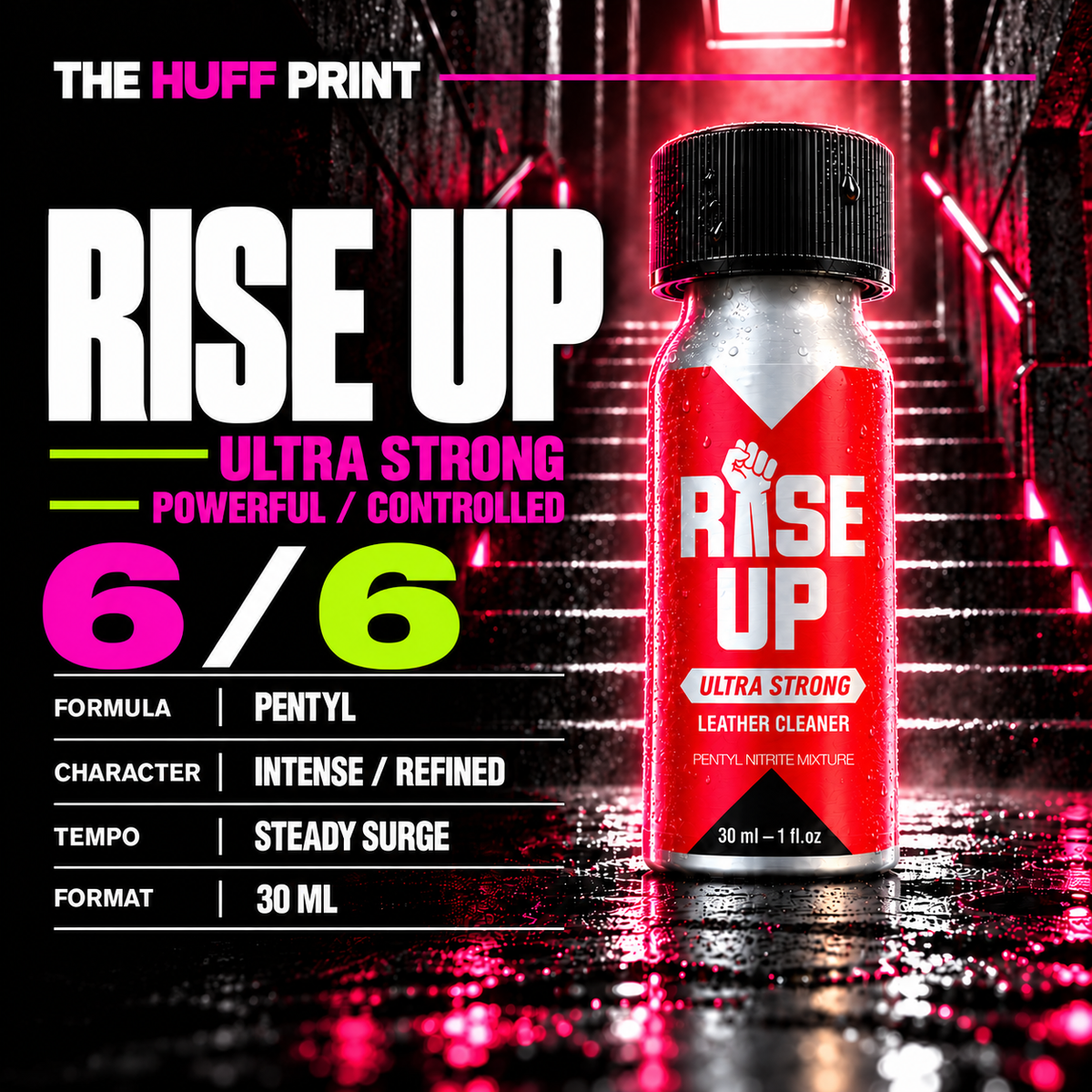 Rise Up Ultra Strong 30 ml HuffPrint — pentyl, powerful and controlled, Huff Level 6 of 6