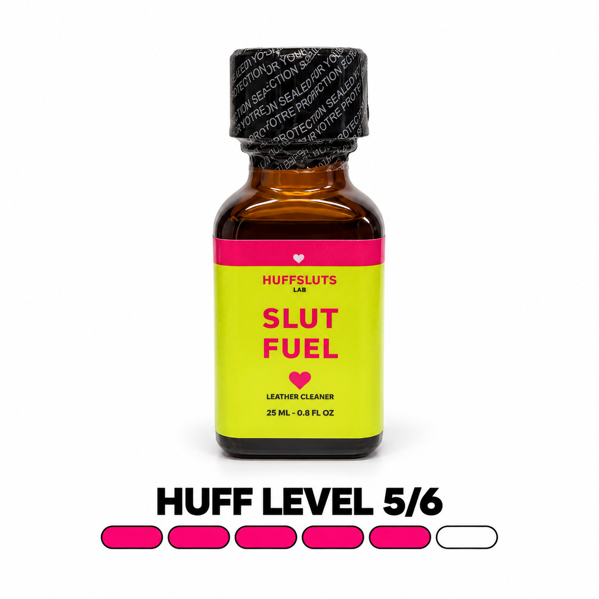 Slut Fuel clean white product image with HUFF Level 5 of 6 pink scale