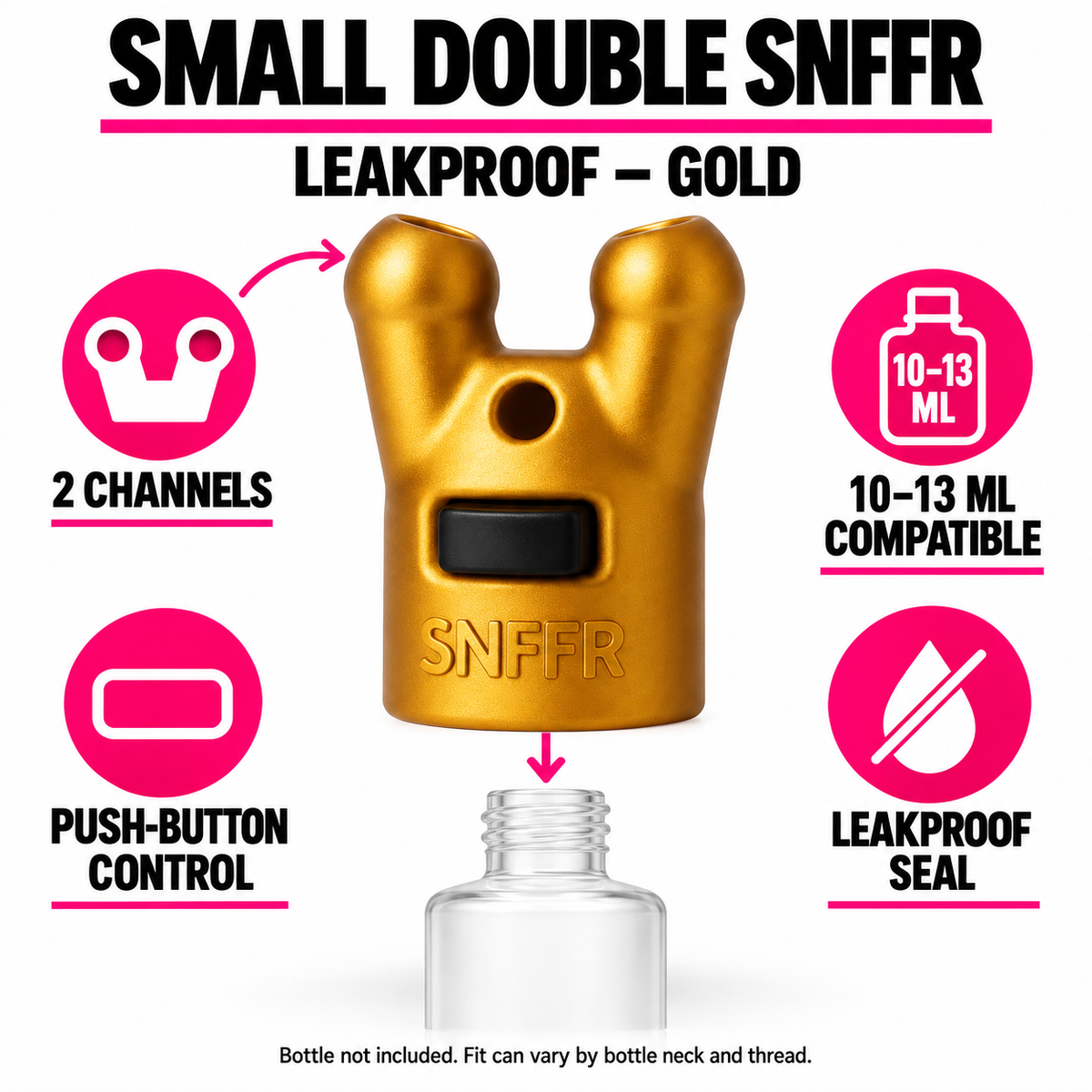 Small Double SNFFR Leakproof Gold 10 to 13 ml compatibility guide
